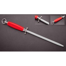 ACERO REDONDO 31cm. FINO - MANGO ROJO